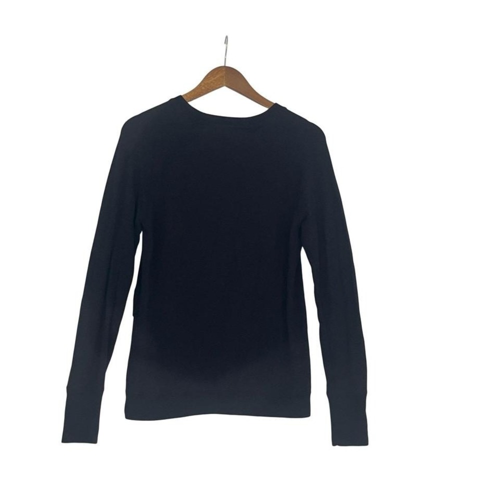 Athleta Black Modal Blend Long Sleeve Crewneck Pullover Top Size S/M